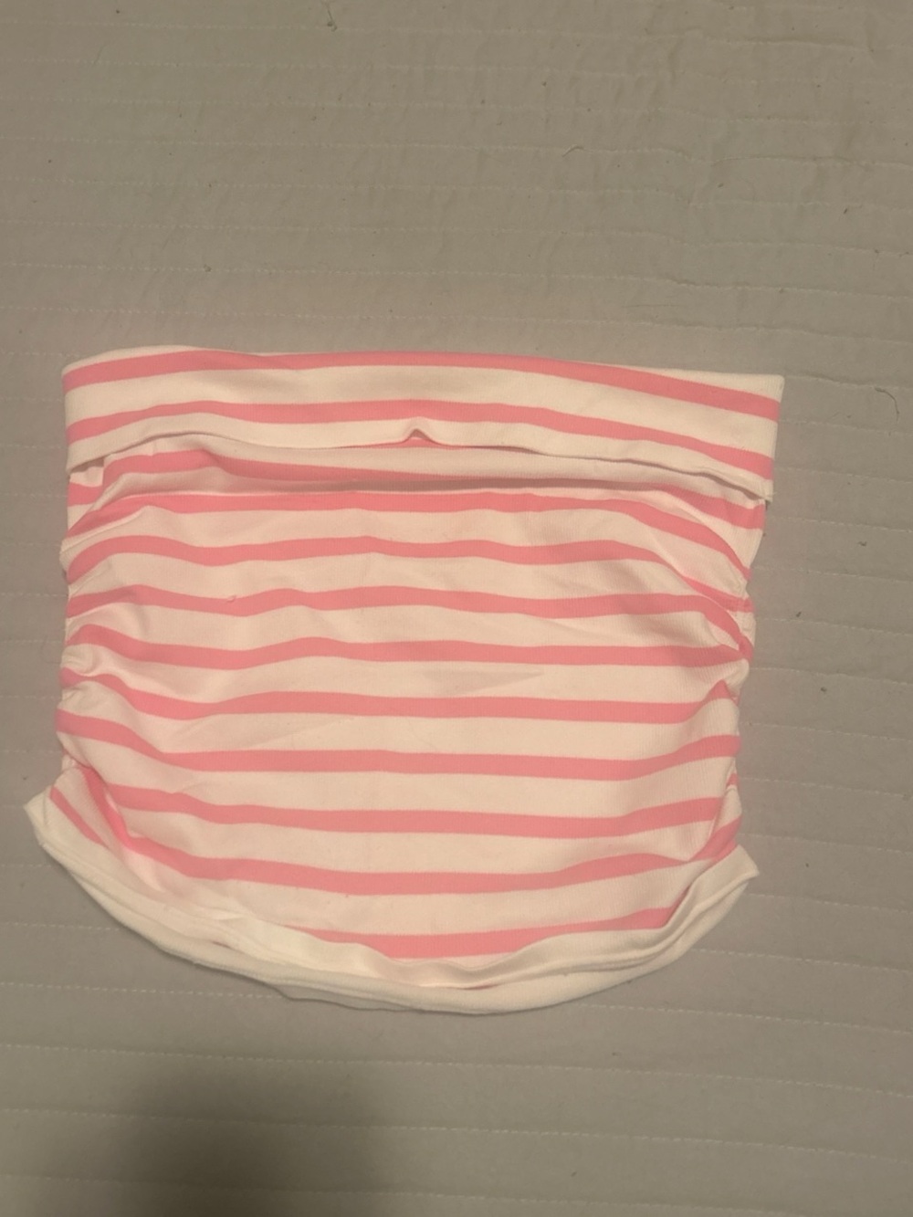 Striped Pink and White Women's Crop Top Tube
